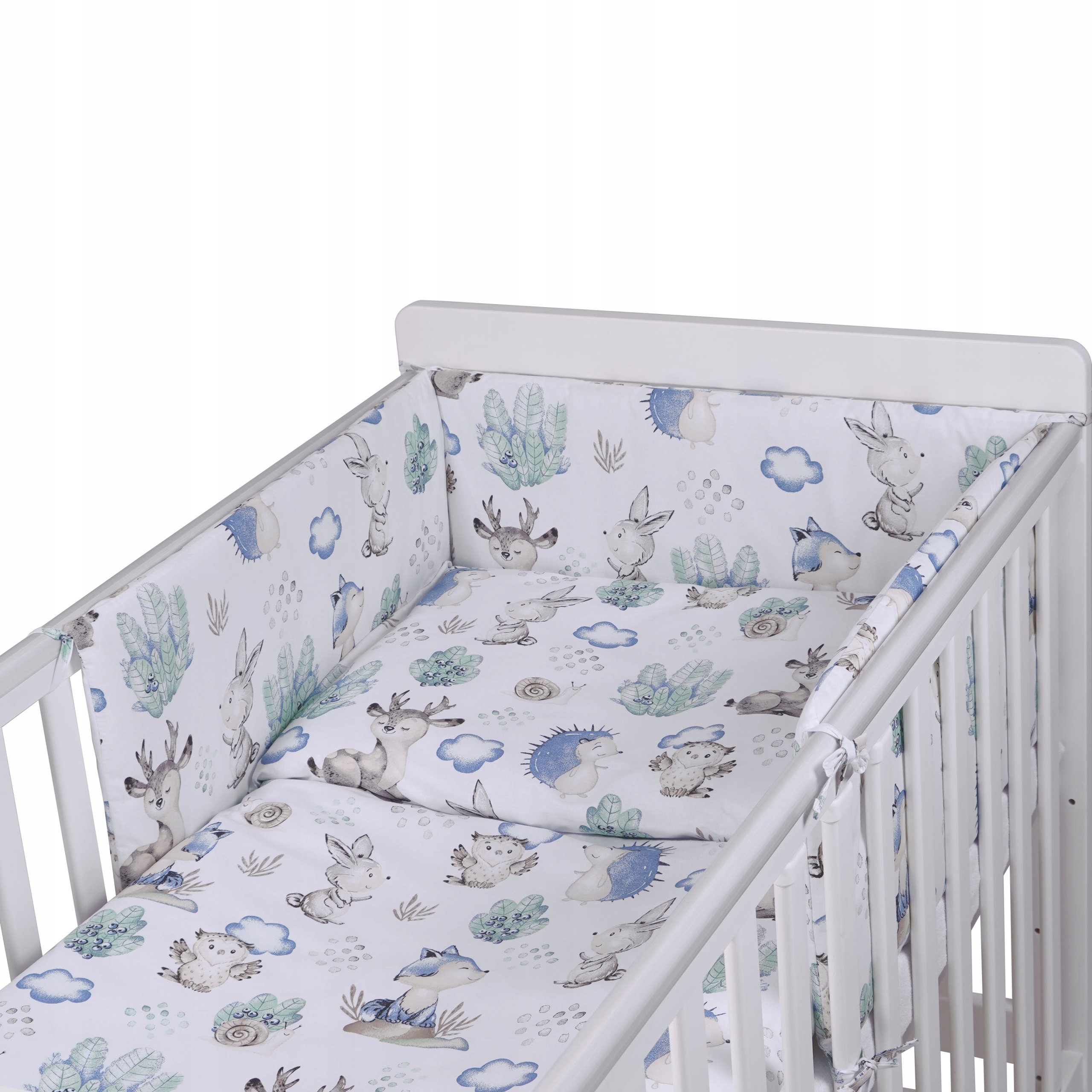 Pościel dla niemowlaka Tomi 120x90 Komplet 5 Elementów Jeżyk i Jelonek