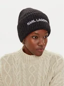 Czapki damskie - KARL LAGERFELD Czapka 246W3411 Czarny - miniaturka - grafika 1