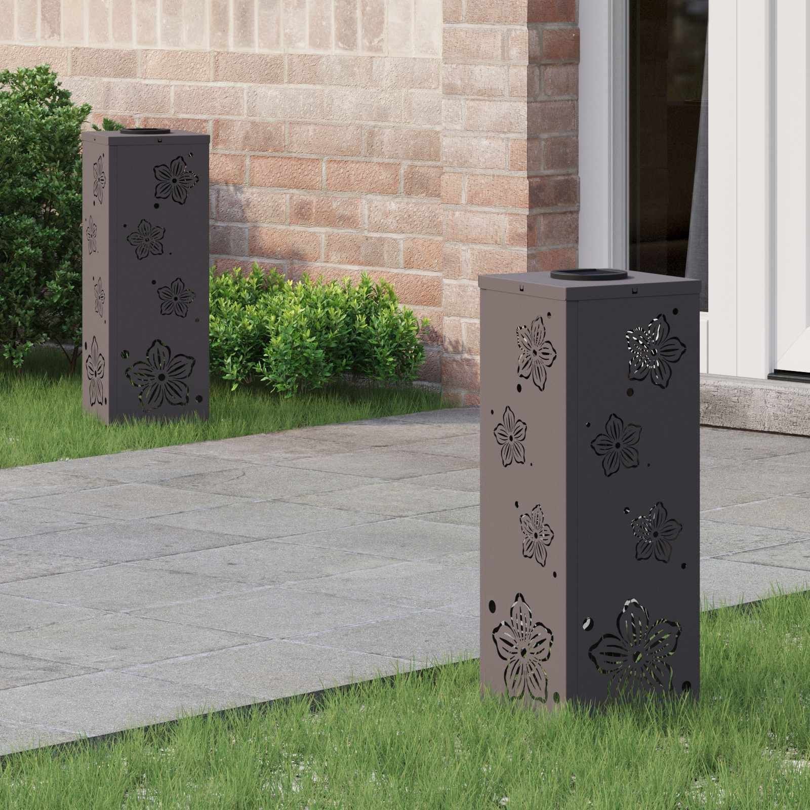 vidaXL Słoneczna LED lampa na ścieżkę 2 pcs Czarny