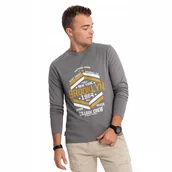 Koszulki męskie - Longsleeve męski z nadrukiem w stylu collegowym szary V1 OM-LSPT-0117 L - miniaturka - grafika 1