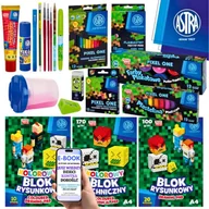 Szkolne artykuły papiernicze - KOMPLET SZKOLNY ASTRA PIXEL ONE BLOKI, KREDKI, PLASTELINA • WYPRAWKA DO SZKOŁY DLA DZIECKA UCZNIA + EBOOK-2 - miniaturka - grafika 1