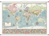 Mapy i plansze edukacyjne - Świat polityczny - stylizowana mapa ścienna na podkładzie wersja angielska, 1:30 000 000 - miniaturka - grafika 1