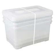 Pudła i pojemniki do przechowywania - Curver Zestaw pojemników do przechowywania Handy, 3x50L, przezroczysty - miniaturka - grafika 1