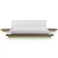 Łóżka - Beliani Łóżko z LED 180 x 200 cm Brązowe ZEN - miniaturka - grafika 1
