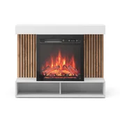 Kominki elektryczne - Vicco Kominek elektryczny Lynea, Biały, 100 cm z realistycznym efektem płomienia i grzałką o mocy 1800 W - miniaturka - grafika 1