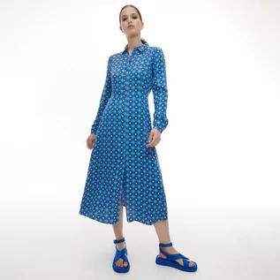 Sukienki - Reserved Szmizjerka z wiskozy - Niebieski - grafika 1