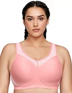 Biustonosze - Glamorise Damski biustonosz sportowy Hi-Impact z fiszbinami #9066, Różowy, rumiany nadruk, 85G - miniaturka - grafika 1