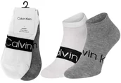 Skarpetki męskie - CALVIN KLEIN SKARPETKI STOPKI 2 PARY GREY/WHITE 701218712 001 - Rozmiar: 39-42 - miniaturka - grafika 1
