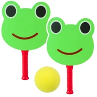 Zabawki i gry sportowe - DLA DZIECI PALETKI DO GRY PIANKOWE ŻABKA ZIELONA - miniaturka - grafika 1