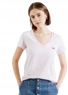 Koszulki i topy damskie - LEVI'S DAMSKI T- SHIRT W PASKI KLASYCZNY Z DEKOLTEM V XS JSJ - miniaturka - grafika 1