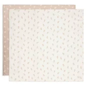 Pieluchy - Jollein 2 otulacze niemowlęce Hydrophilic 115x115 cm Listki TWIG Wild Rose - miniaturka - grafika 1