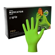 Rękawiczki jednorazowe - Rękawiczki nitrylowe XL zielone Mercator Gogrip green 50szt - miniaturka - grafika 1