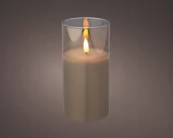 Świece - Świeczka W Szkle Led Ozdobna Szara 15 Cm - miniaturka - grafika 1