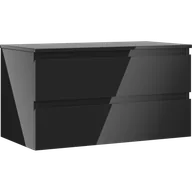 Szafki łazienkowe - Mexen Orio szafka łazienkowa podumywalkowa 90 cm z blatem, 2 szuflady, czarna połysk - 91A10-09047-2-BFFC70 - miniaturka - grafika 1