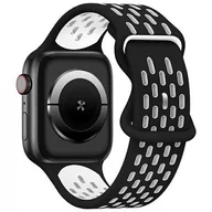 Akcesoria do smartwatchy - Pasek BELINE New Sport Silicone do Apple Watch 4/5/6/7/8/9/SE/SE 2/SE 2022 (38/40/41mm) Czarno-biały - miniaturka - grafika 1