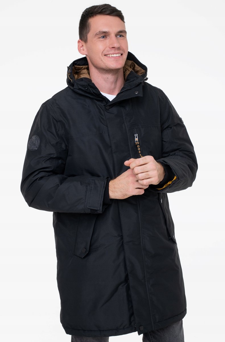 CAMEL ACTIVE CZARNA KURTKA PARKA MĘSKA Z KAPTUREM 58 7AA