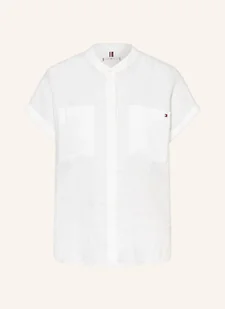 Tommy Hilfiger Bluzka Z Lnu weiss - Bluzki damskie - miniaturka - grafika 1