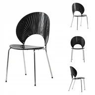 Krzesła - Krzesło nowoczesne CORVARA CZARNE - miniaturka - grafika 1