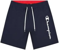 Spodenki damskie - Champion Szorty plażowe chłopięce z logo -Ac kąpielówki, Niebieski odcień w odcieniu, 7-8 lat - miniaturka - grafika 1