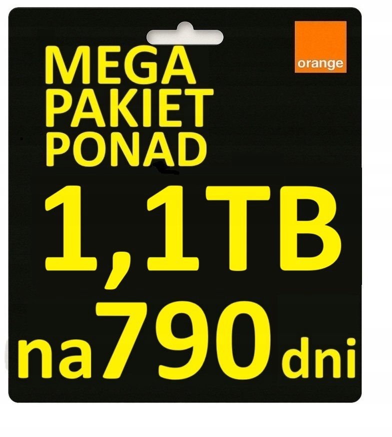 Internet Na Kartę Starter Orange Free Ponad 1100 Gb 1,1 Tb 2 Lata