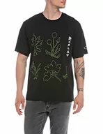 Koszulki męskie - Replay T-shirt męski, 098 BLACK, 3XL - miniaturka - grafika 1