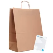 Akcesoria do pakowania - TORBY papierowe a3 TOREBKI szare 35x18x44 Torba zakupy duża na prezenty 25x - miniaturka - grafika 1