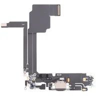 Części serwisowe do telefonów - Gniazdo złącze port dock ładowania mikrofon dolny taśma flex Lightning do Apple iPhone 15 Pro Max (OEM Oryginał) (Czarny) - miniaturka - grafika 1