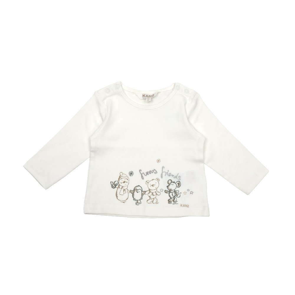 Dziecięca bluzka z długim rękawem, biały, rozmiar 74