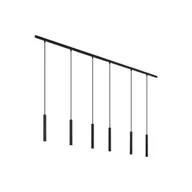 Lampy sufitowe - QAZQA Nowoczesny system oświetlenia szynowego z 6 czarnymi lampami wiszącymi 1-fazowymi - Slimline Keno - miniaturka - grafika 1