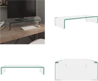 Szafki RTV - vidaXL Stolik pod telewizor/podstawka pod ekran szklana przezroczysta 70x30x13 cm - szafka pod telewizor - szafki pod telewizor - meble pod telewizor - szafka pod telewizor - miniaturka - grafika 1