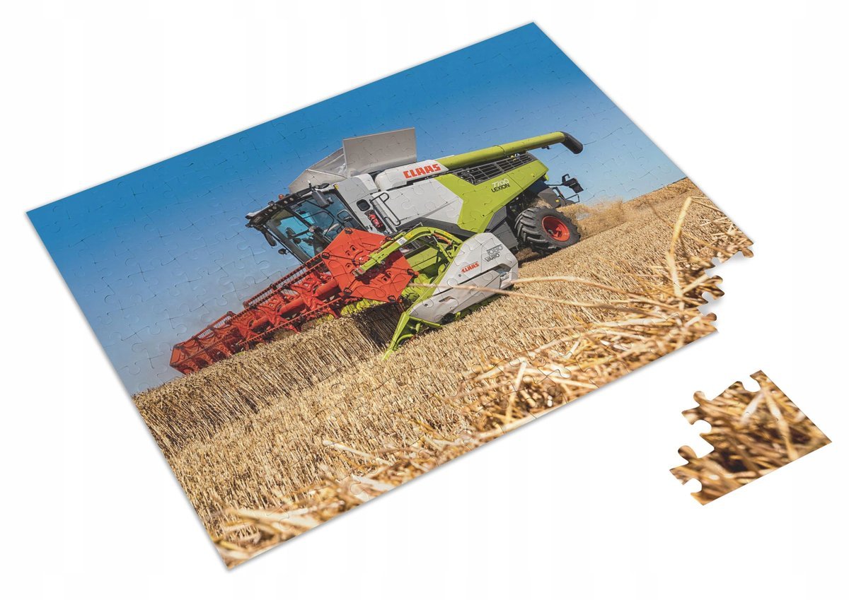PUZZLE Duży Kombajn Claas + IMIĘ Pudełko 120 el.