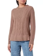 Swetry damskie - GANT Damski sweter D2. Cable C-Neck Pulower, MOLE Brown, XXL - miniaturka - grafika 1