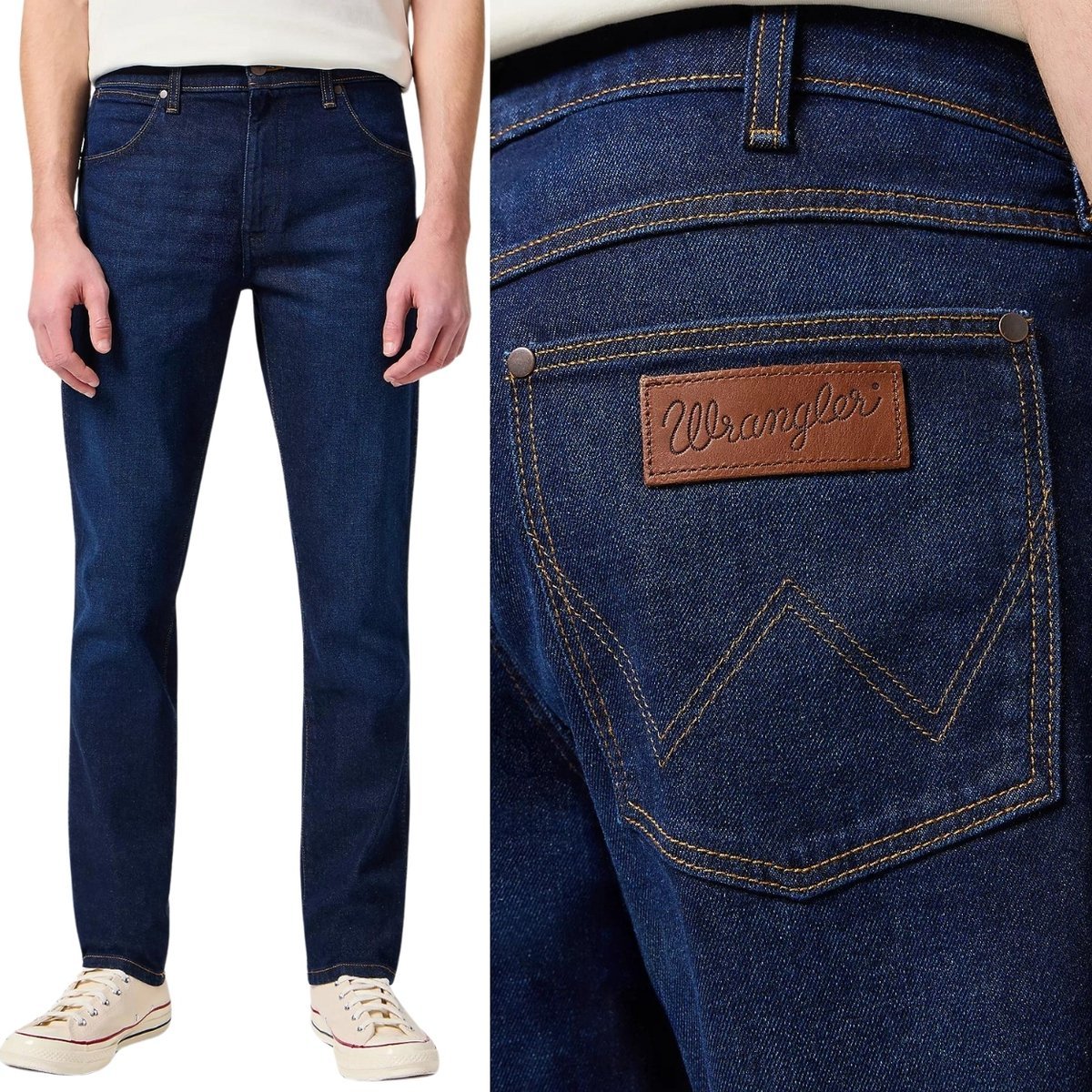 Wrangler LARSTON SLIM Landed dopasowane zwężane spodnie jeansowe W40 L32