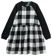 Sukienki - United Colors of Benetton Sukienka dla dziewczynek i dziewcząt, Biały I Czarny 901, 130 - miniaturka - grafika 1