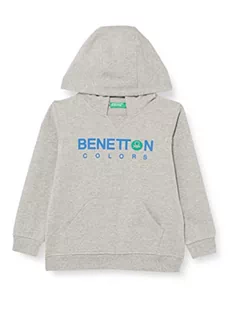 United Colors of Benetton Chłopięca bluza z kapturem, Melange Light Grey 501, 3 Miesiące - Bluzy dla chłopców - miniaturka - grafika 1