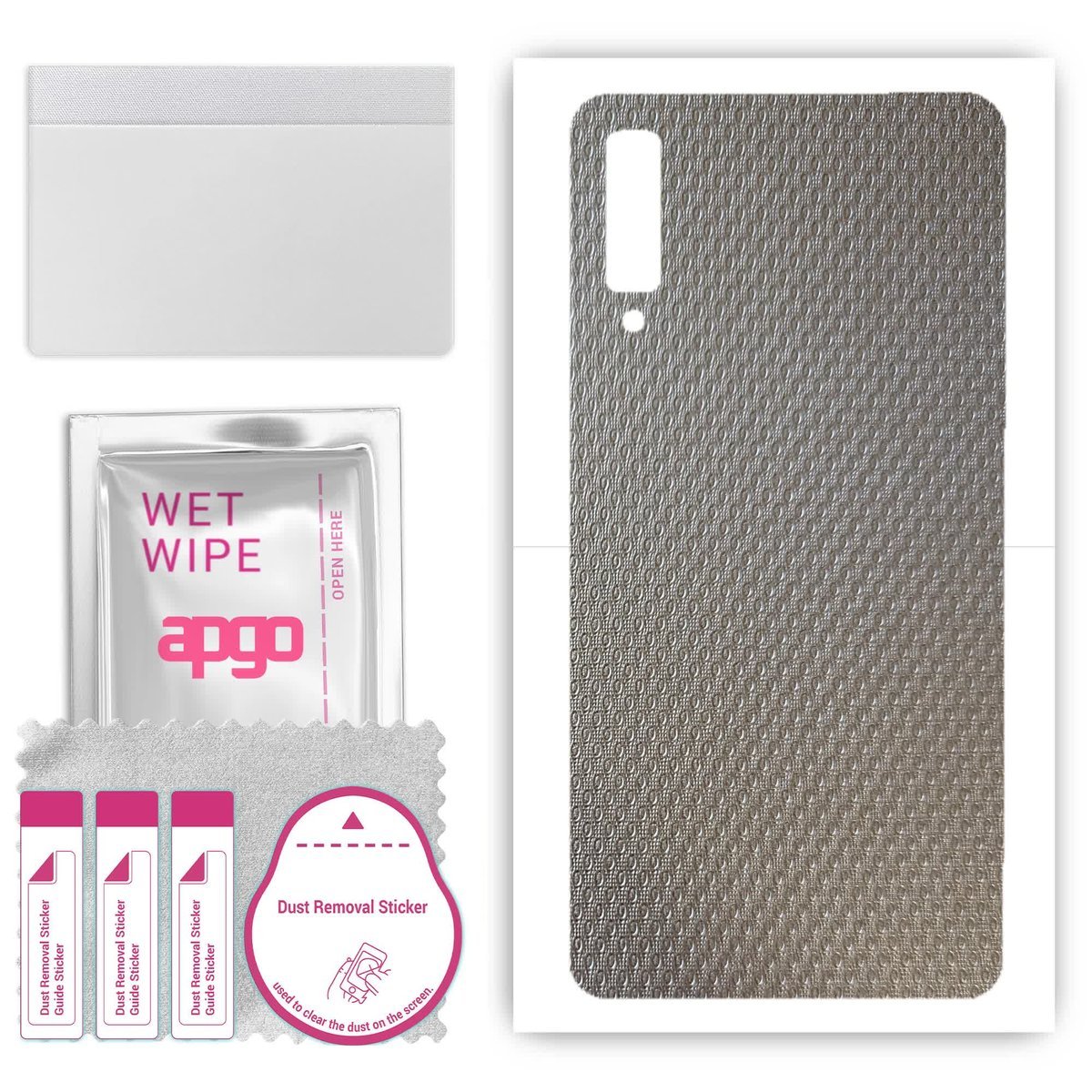 Folia naklejka skórka strukturalna na TYŁ do Samsung Galaxy A7 (2018) - Aluminium krople - apgo SKINS