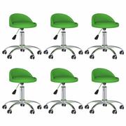 Krzesła - vidaXL Obrotowe krzesła jadalniane 6 szt. zielone sztuczna skóra 3086260 - miniaturka - grafika 1