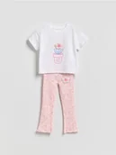 Bluzki dla niemowląt - Reserved - Bawełniany komplet z aplikacją 3d - wielobarwny - miniaturka - grafika 1