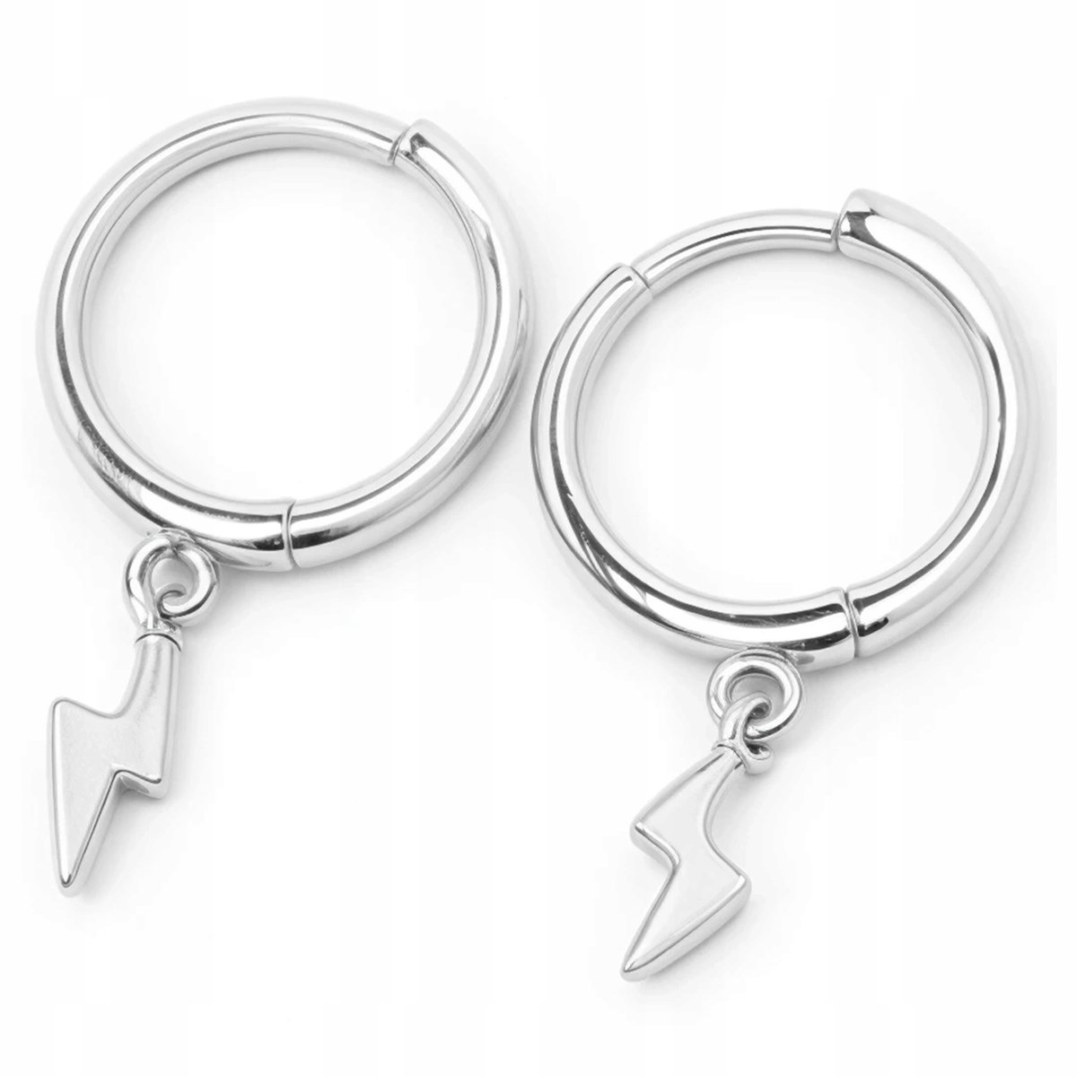 Kolczyki Srebrne 925 Pozłacane Z Błyskawicą Piorun Delikatne Piękne Grawer