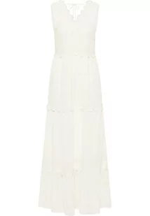 IZIA Damska sukienka spaghetti Maxi Gaya, wełniana biel, S, biały (wollweiss), S - Sukienki - miniaturka - grafika 1