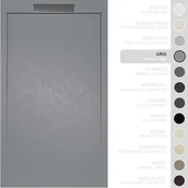 Brodziki prysznicowe - SOULHOME Brodzik prysznicowy– Żywica– Gel Coat– Gładka/Kamienna tekstura – Antypoślizgowy – szary- 150x80- Niski 3cm– Elegancki - miniaturka - grafika 1