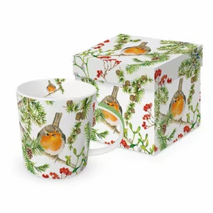 DUŻY KUBEK PORCELANOWY Rudzik na gałęzi 604555 - Kubki - miniaturka - grafika 1