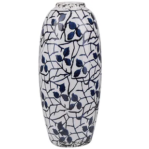 Wazon Na Kwiaty Ceramiczny Biały Z Niebieskim Mutilene - Wazony i flakony Wazon Na Kwiaty Ceramiczny Biały Z Niebieskim Mutilene - Wazony i flakony - miniaturka - grafika 1