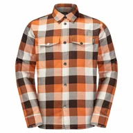 Koszule męskie - Męska koszula Jack Wolfskin FELSENWEG INS SHIRT M orange fall checks - S - miniaturka - grafika 1
