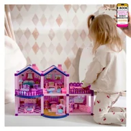Place zabaw - DOMEK DLA LALEK 2W1 – KUCYKI + MEBLE DUŻA BAJKOWA WILLA DLA DZIEWCZYNKI PREZENT POD CHOINKĘ URODZINY 3+ EBOOK-3 - miniaturka - grafika 1