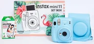 Aparaty natychmiastowe - Aparat natychmiastowy Fujifilm Instax Mini 11 Sky Blue + wkład 10 szt. + pokrowiec - miniaturka - grafika 1