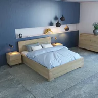 Łóżka - Ekodom Łóżko drewniane Lund Plus Rozmiar 140x200 Kolor wybarwienia Olcha biała - miniaturka - grafika 1
