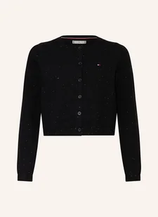 Tommy Hilfiger Kardigan Z Cekinami schwarz - Swetry damskie - miniaturka - grafika 1