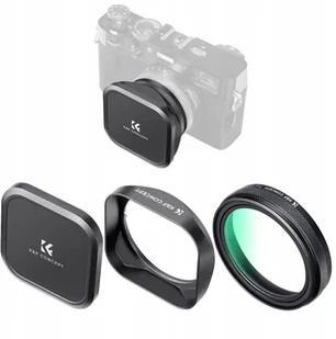 Zestaw 3w1 Filtr UV Nano-X Dekielek Osłona K&F do FujiFilm X100 X100S X100V / SKU:2335 - Filtry fotograficzne - miniaturka - grafika 1
