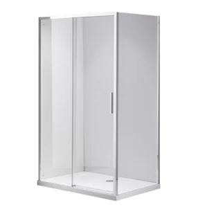 Chromowana prostokątna kabina prysznicowa Super Slim Nova 90x80 drzwi rozsuwane - Kabiny prysznicowe - miniaturka - grafika 1